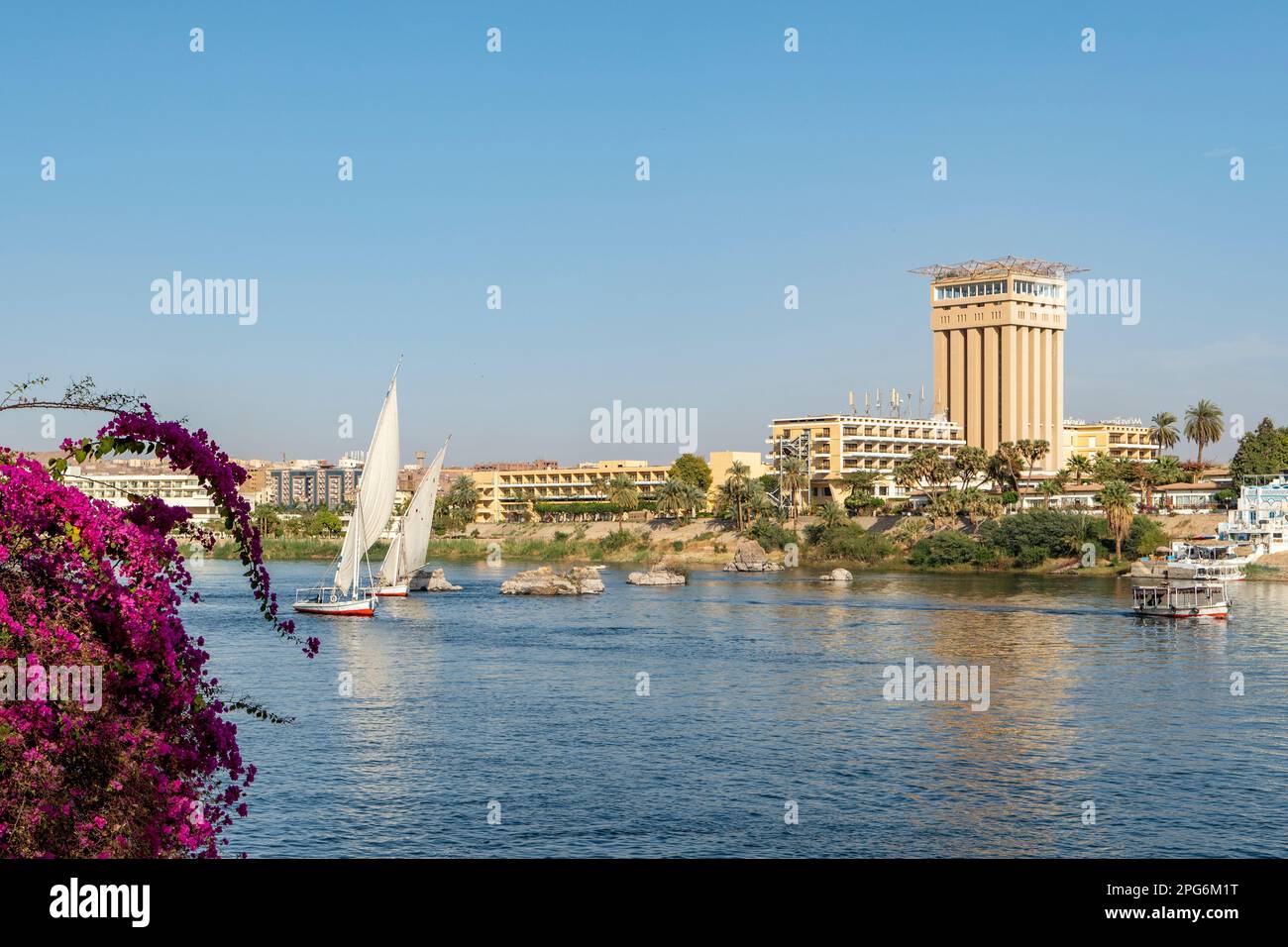 Movenpick Hotel on River Nile, Aswan, Egypt Stock Photo