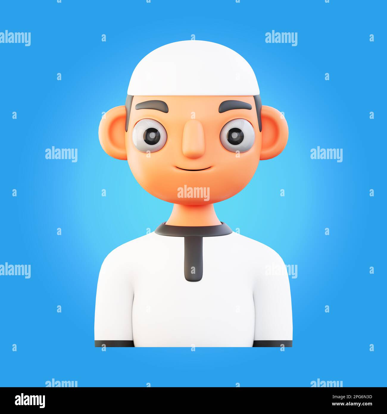 3d rendering muslim man ramadan icon Stock Photo