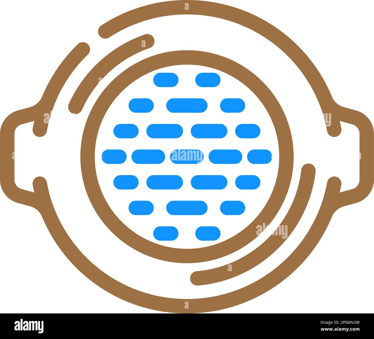 cast iron skillet kitchen cookware color icon vector illustration Stock