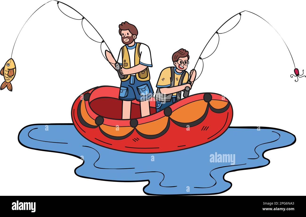 Dad, Mom, and Child Going Camping and Fishing. Character. Children Book  Illustration. Vector Illustration Stock Vector Image & Art - Alamy