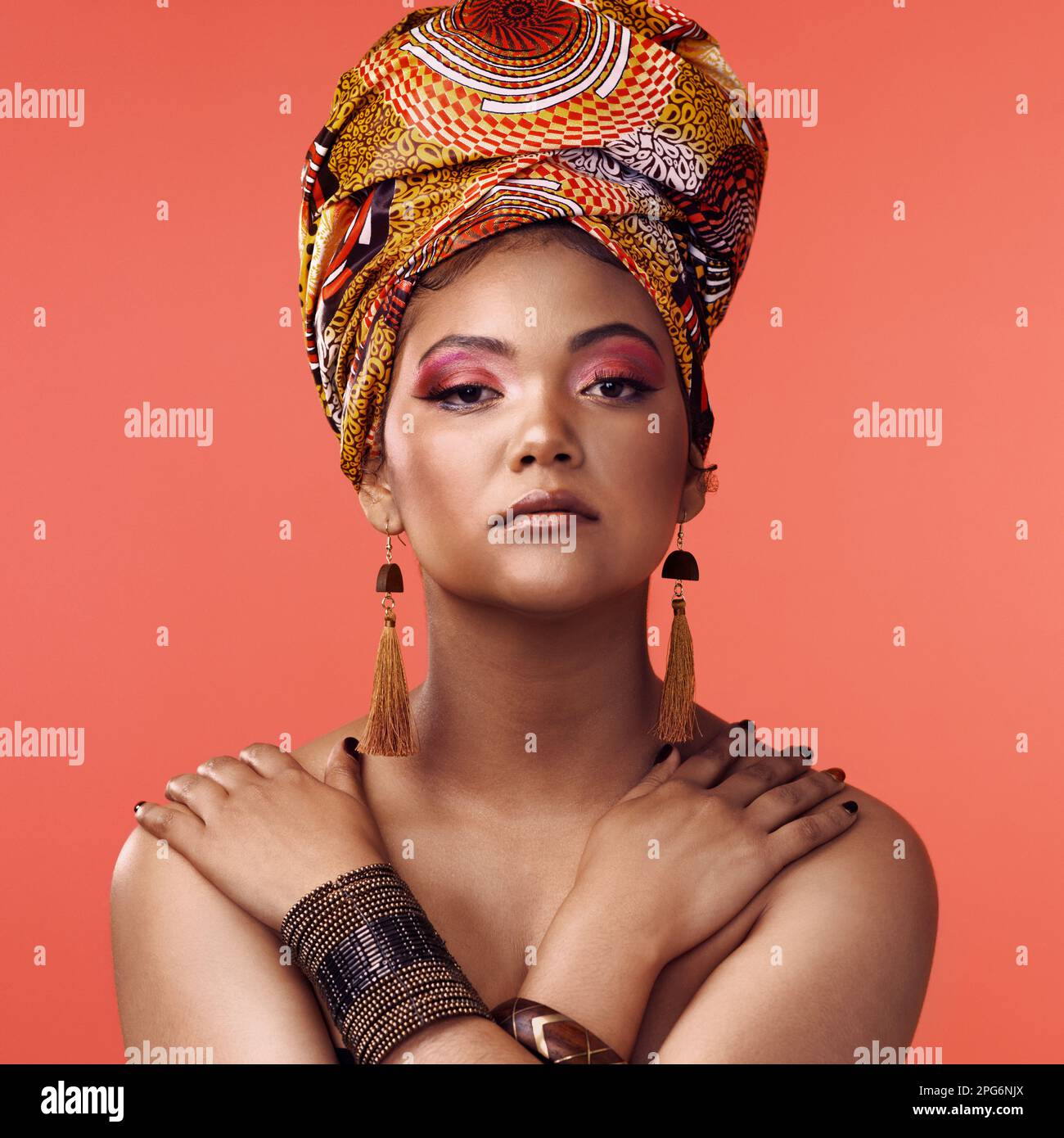 African Studio Program Im proudly African. Studio shot of an attractive young woman wearing a ...
