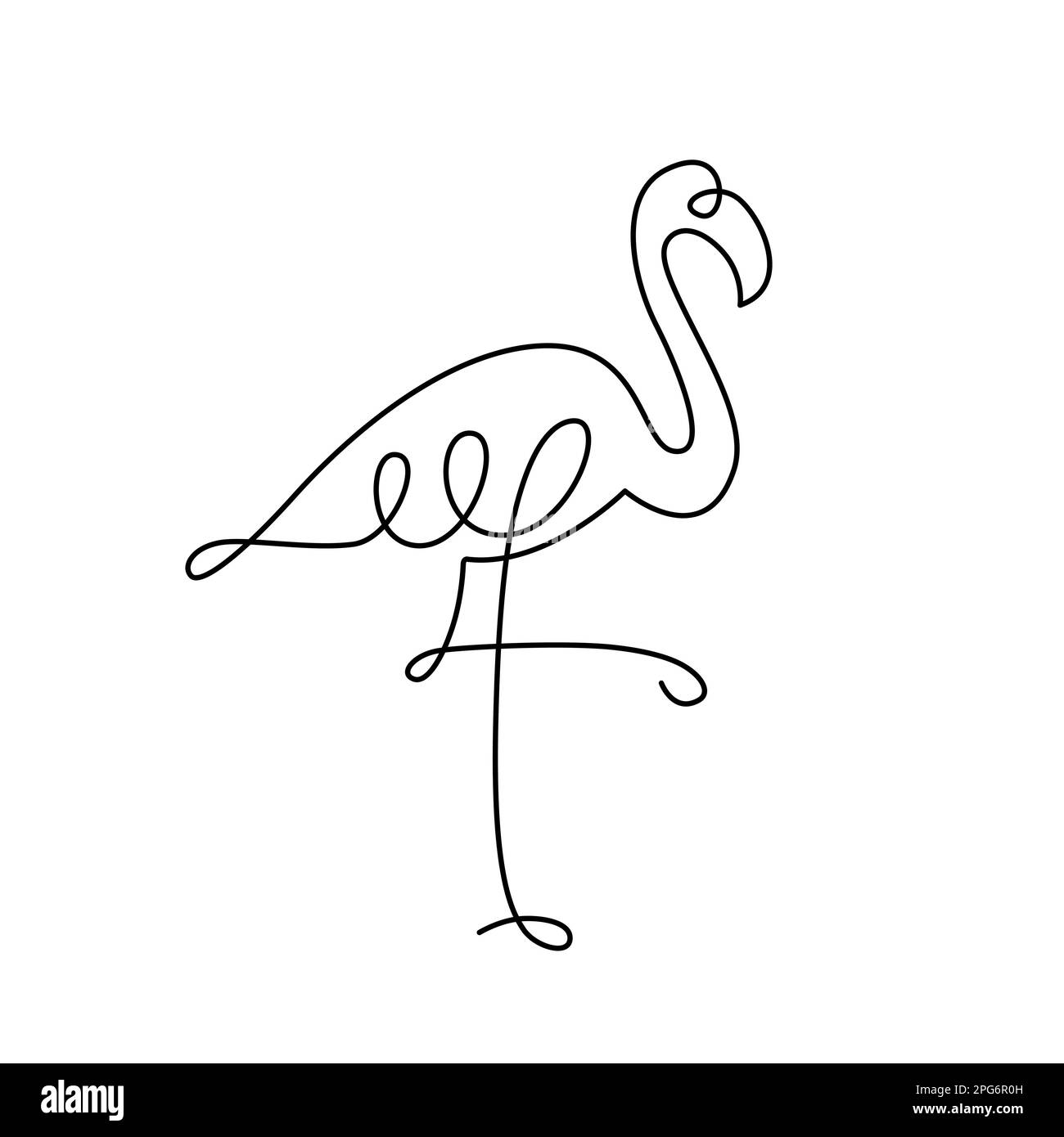FLAMINGO LINE ART. Vector bird. Continuous Line Drawing Vector for
