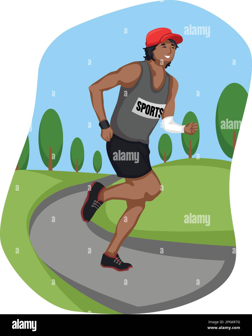 Sport isometric with sportsmen of ball, olympic games, competition, athletics isolated vector