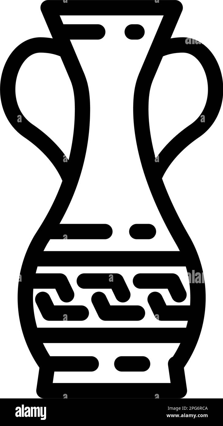vase ceramic bedroom interior line icon vector illustration Stock ...