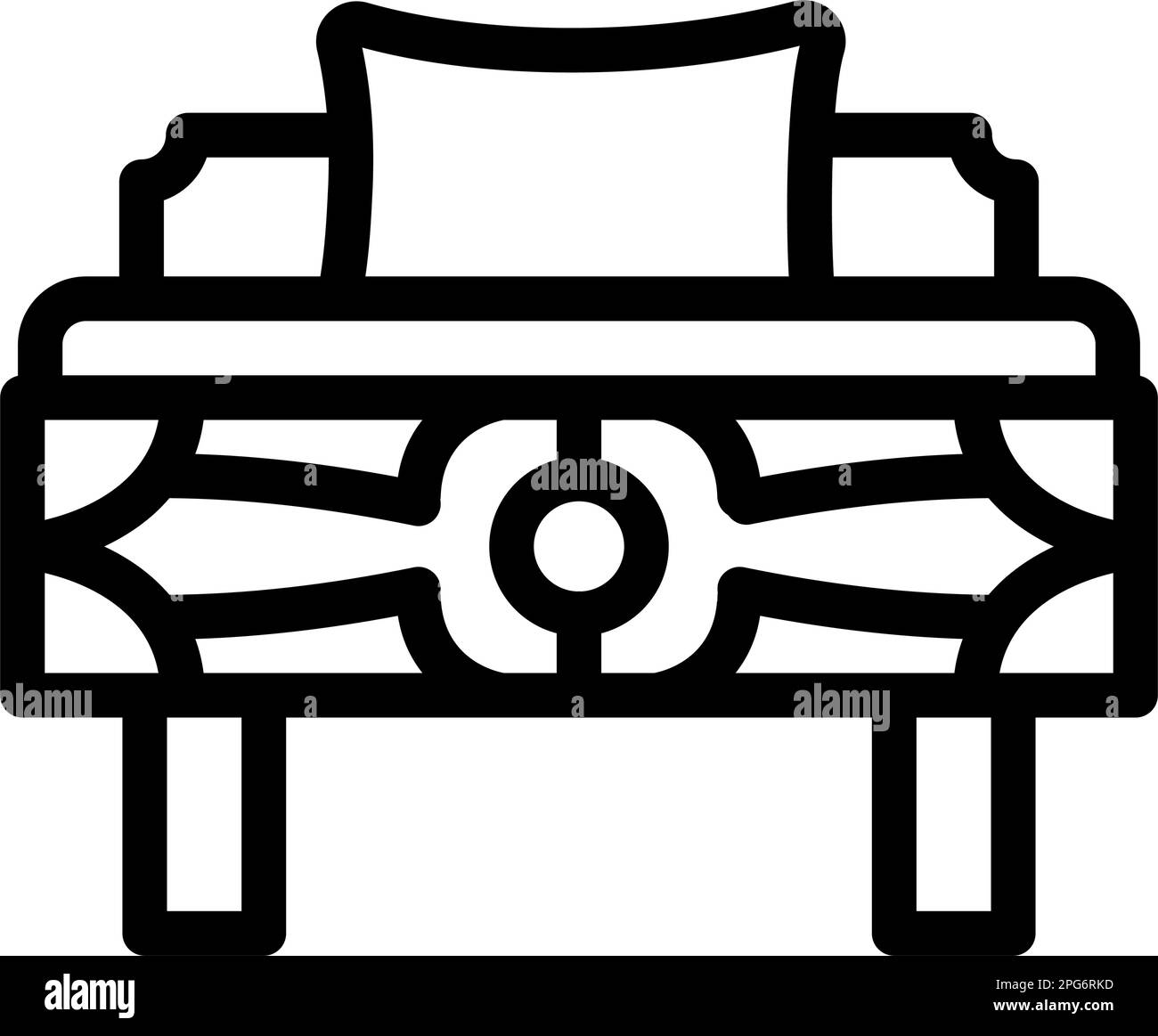bed bedroom interior line icon vector illustration Stock Vector Image ...