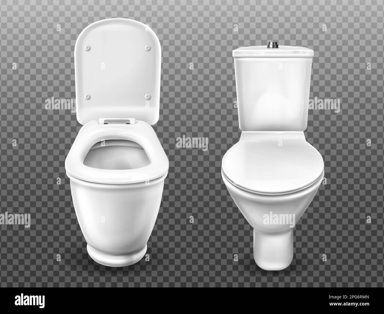 Toilet bowl for bathroom, restroom, modern WC. Vector realistic white