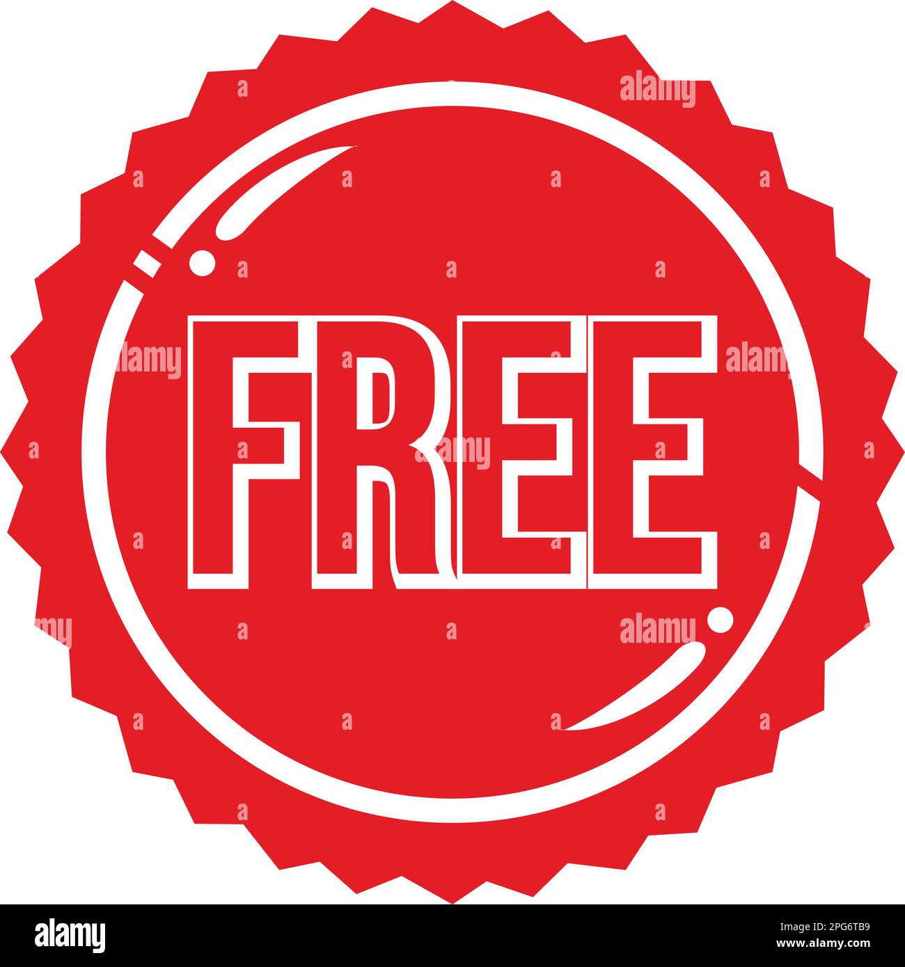 Free label , badge sticker red badge free icon vector isolated on white background Stock Vector