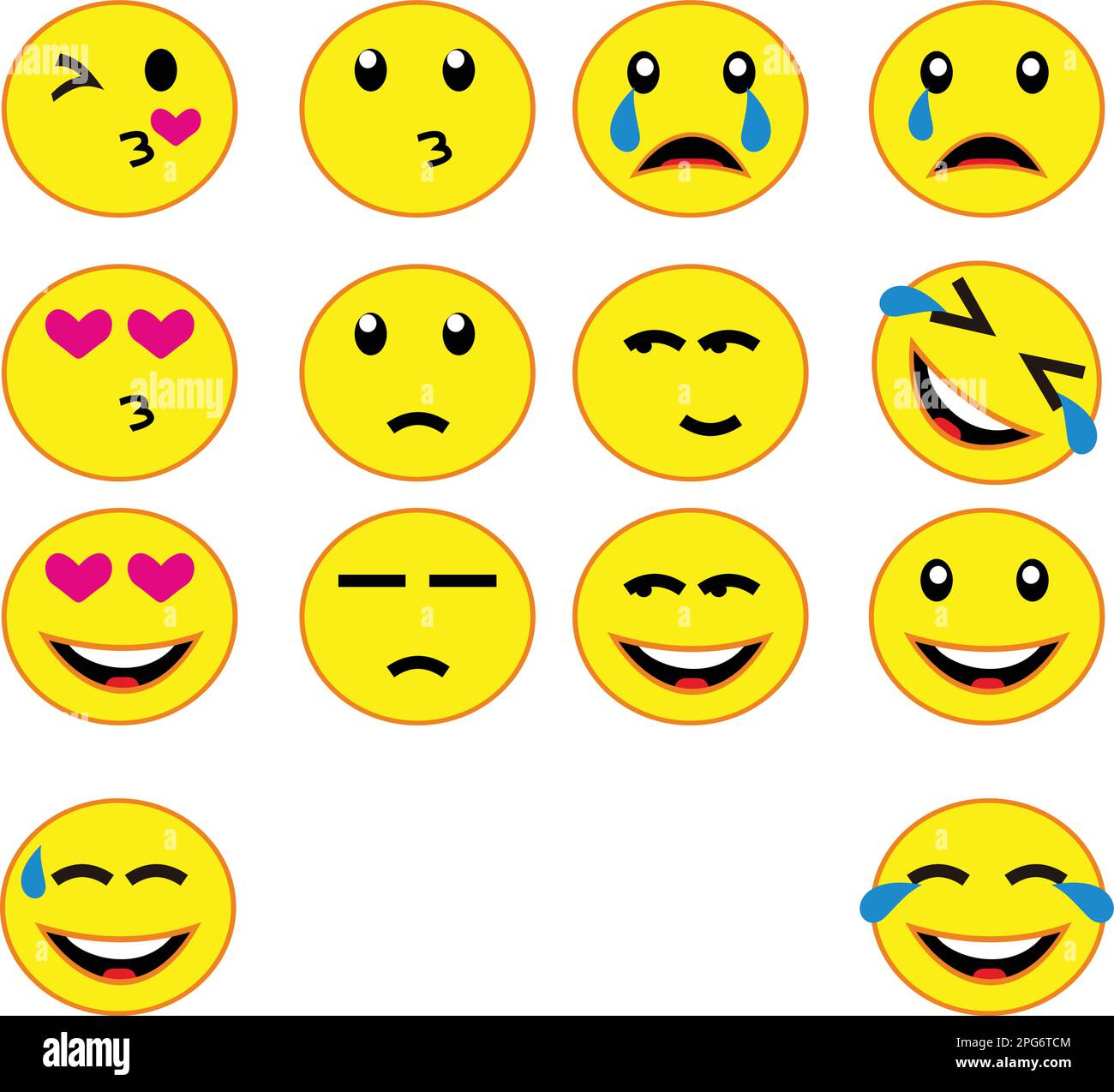 Cute Set of Simple Emojis Stock Vector Image & Art - Alamy