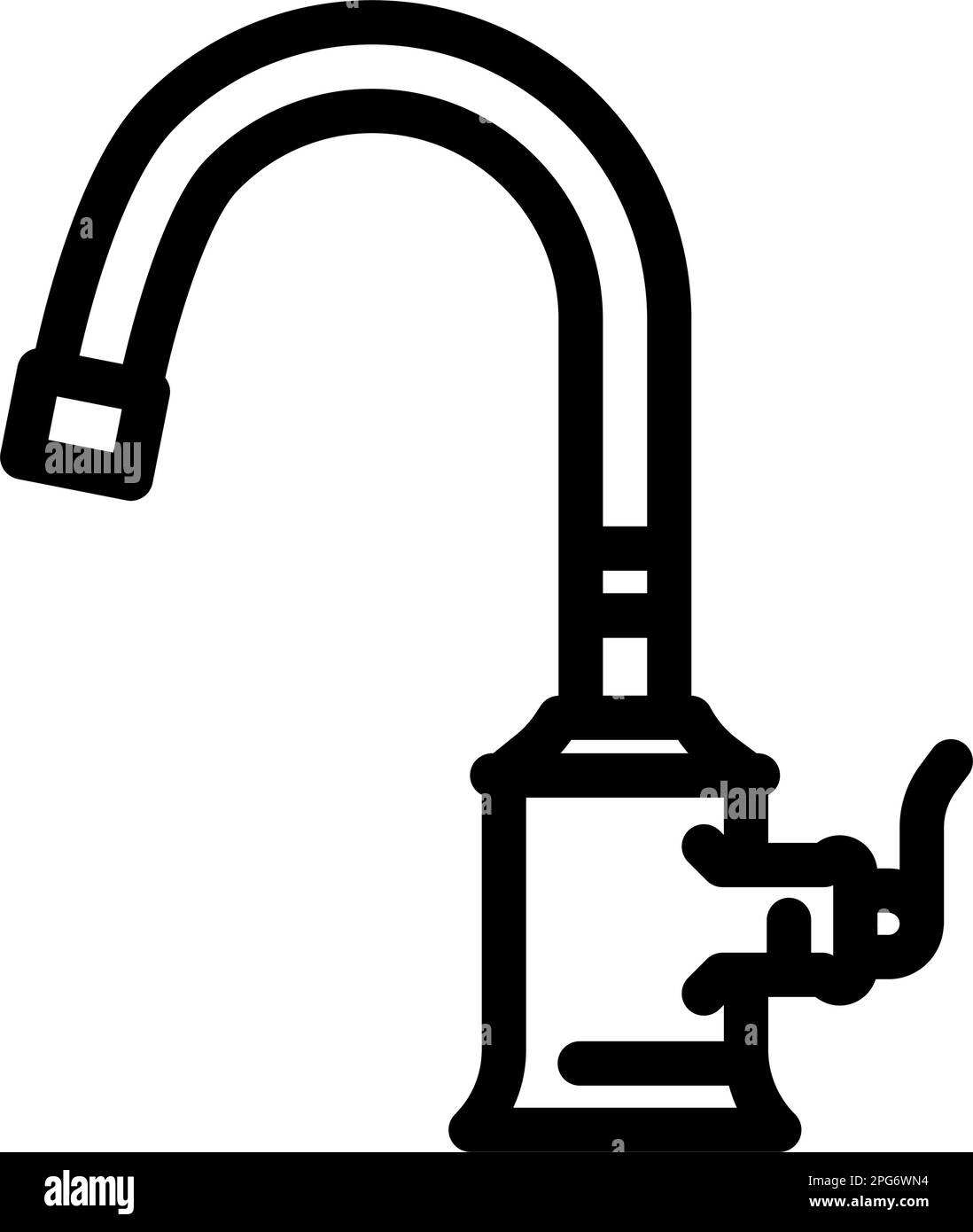 faucet copper metal line icon vector illustration Stock Vector