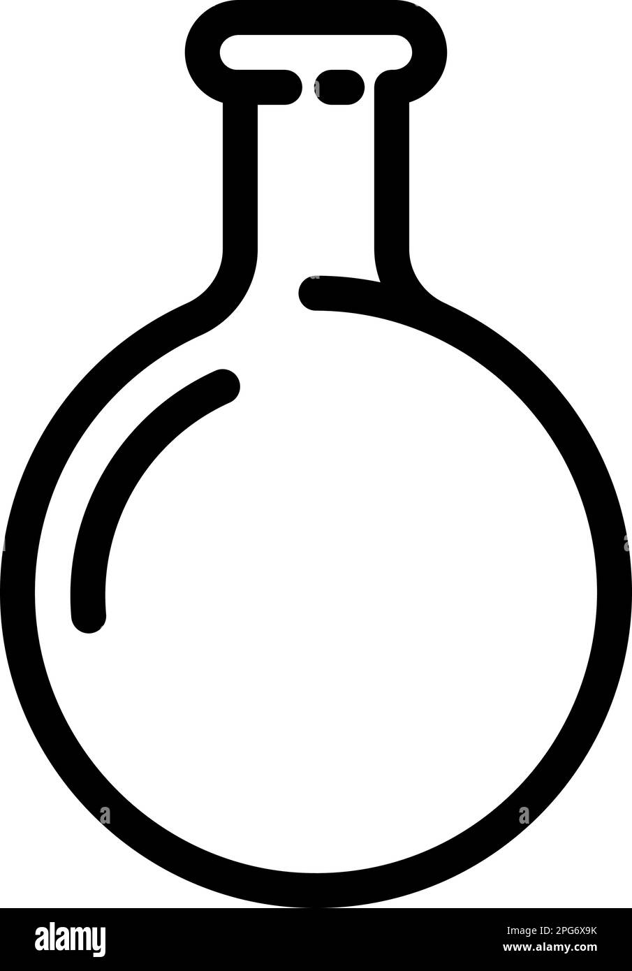 round bottomed flask chemical glassware lab line icon vector