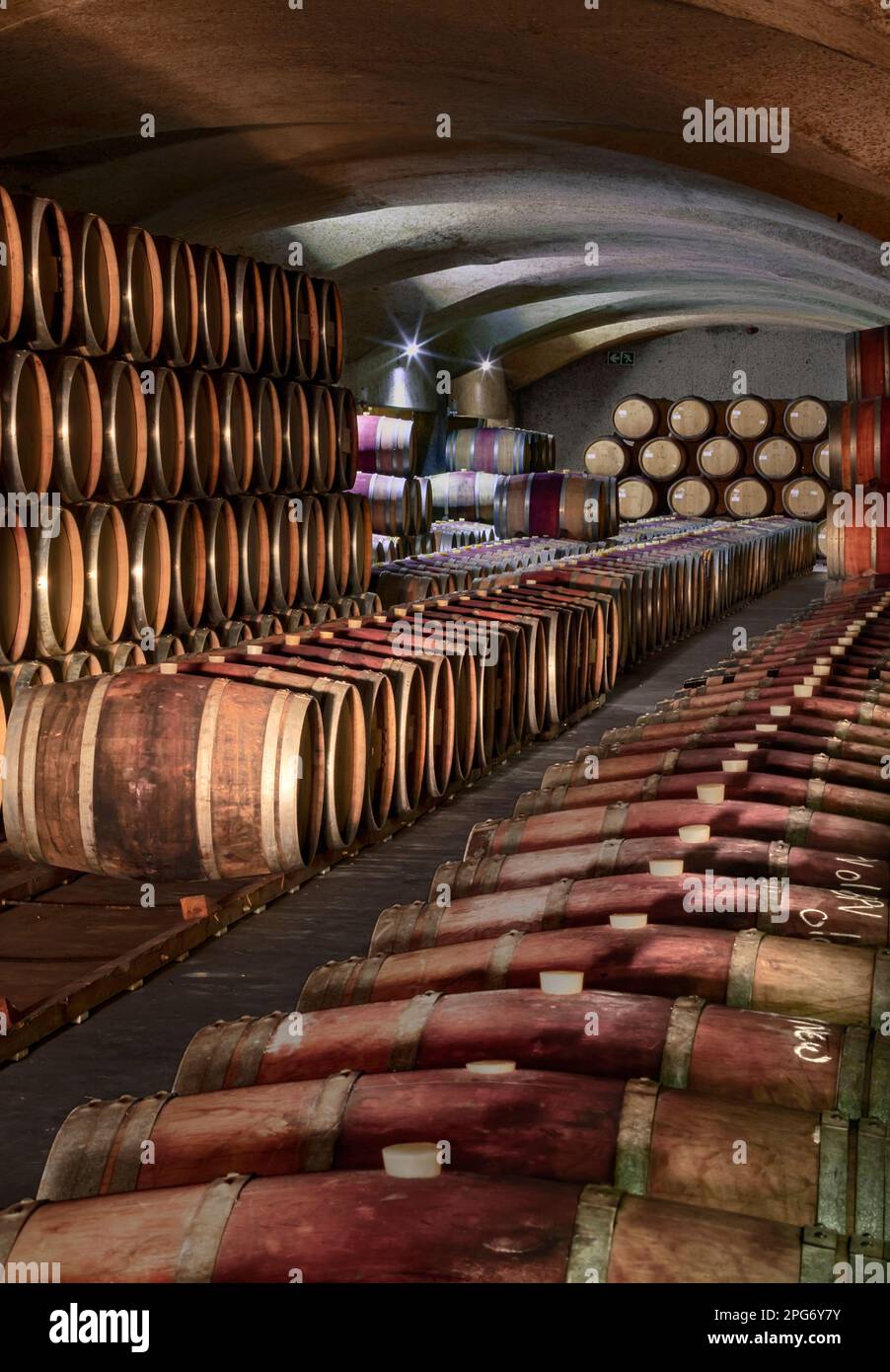 The Tokara red wine cellar Stock Photo Alamy
