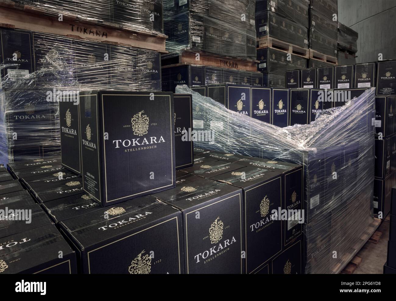 The packaging cellars of Tokara Wine Estate. Stock Photo