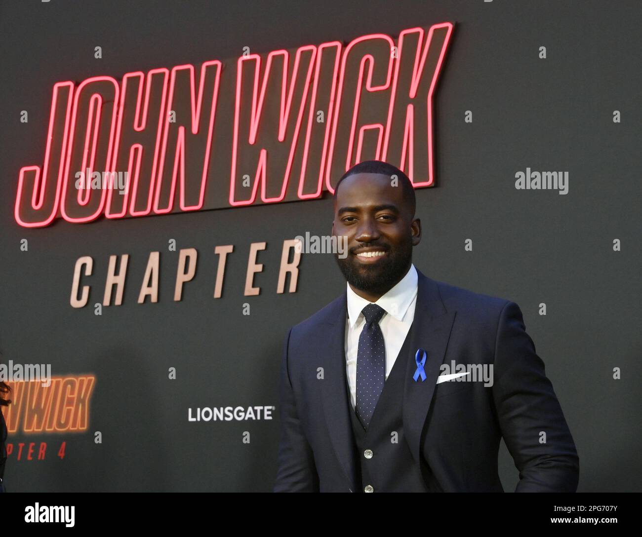 Los Angeles, United States. 20th Mar, 2023. Cast member Shamier Anderson attends the premiere of the motion picture crime thriller 'John Wick: Chapter 4' at the TC: Theatre in the Hollywood section of Los Angeles on Monday, March 20, 2023. Storyline: John Wick uncovers a path to defeating The High Table. But before he can earn his freedom, Wick must face off against a new enemy with powerful alliances across the globe and forces that turn old friends into foes. Photo by Jim Ruymen/UPI Credit: UPI/Alamy Live News Stock Photo
