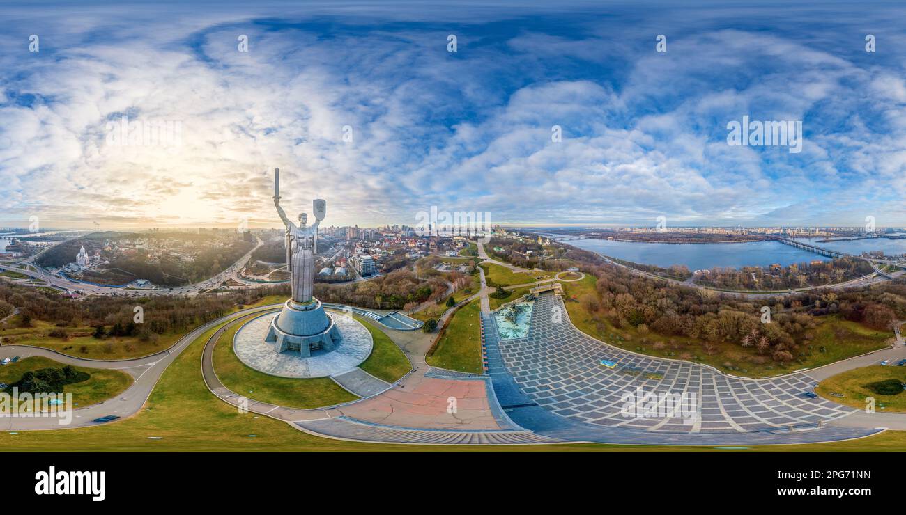Mother Motherland monument in Kyiv. Historical sights of Ukraine. Full 
