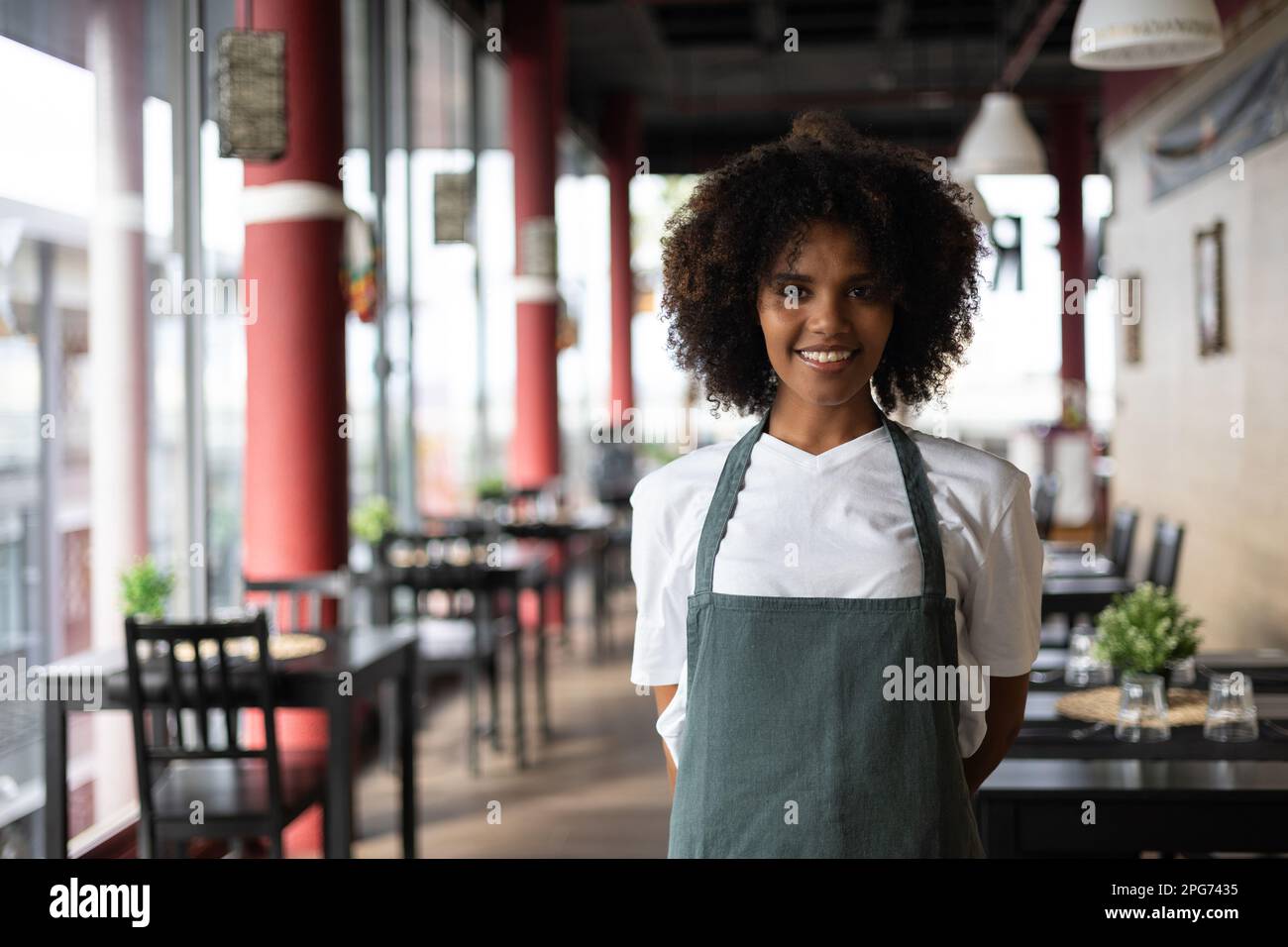 beautiful-young-waitress-in-hi-res-stock-photography-and-images-alamy