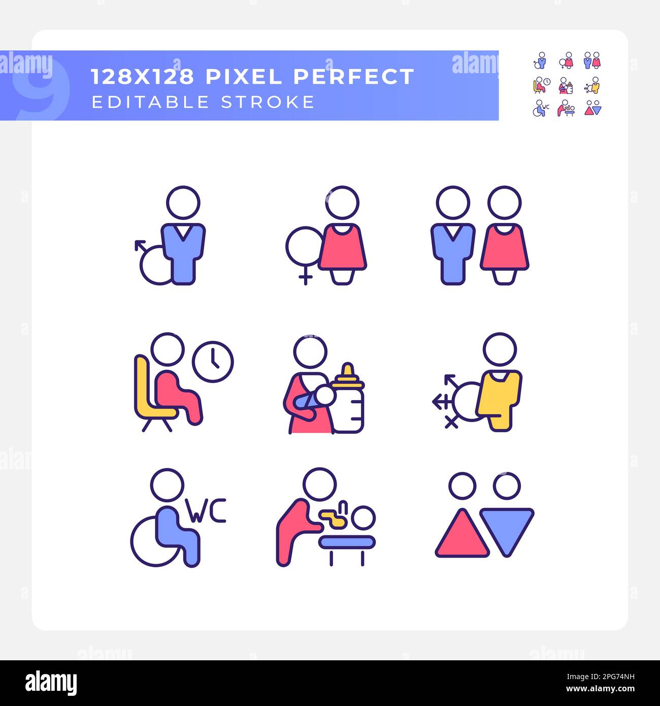 Wc toilet icons set women wc signs for restroom Stock Vector Images - Alamy
