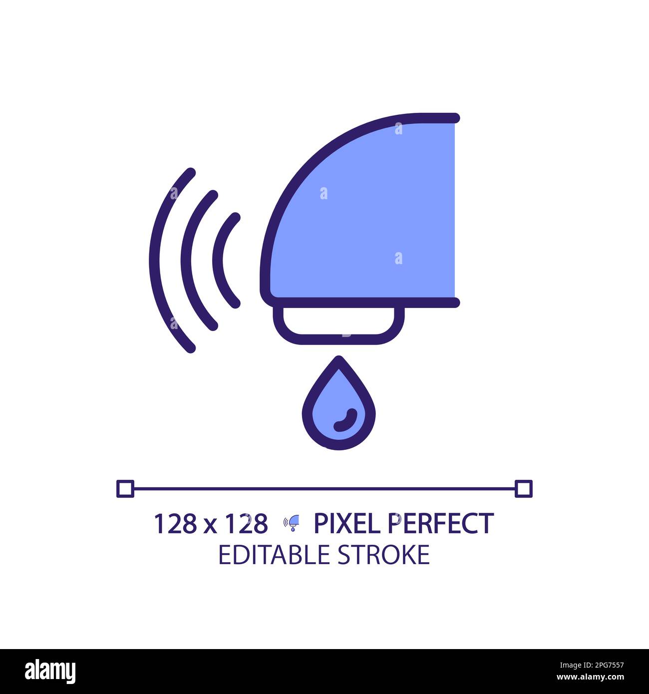 Automatic sensor faucet pixel perfect RGB color icon Stock Vector