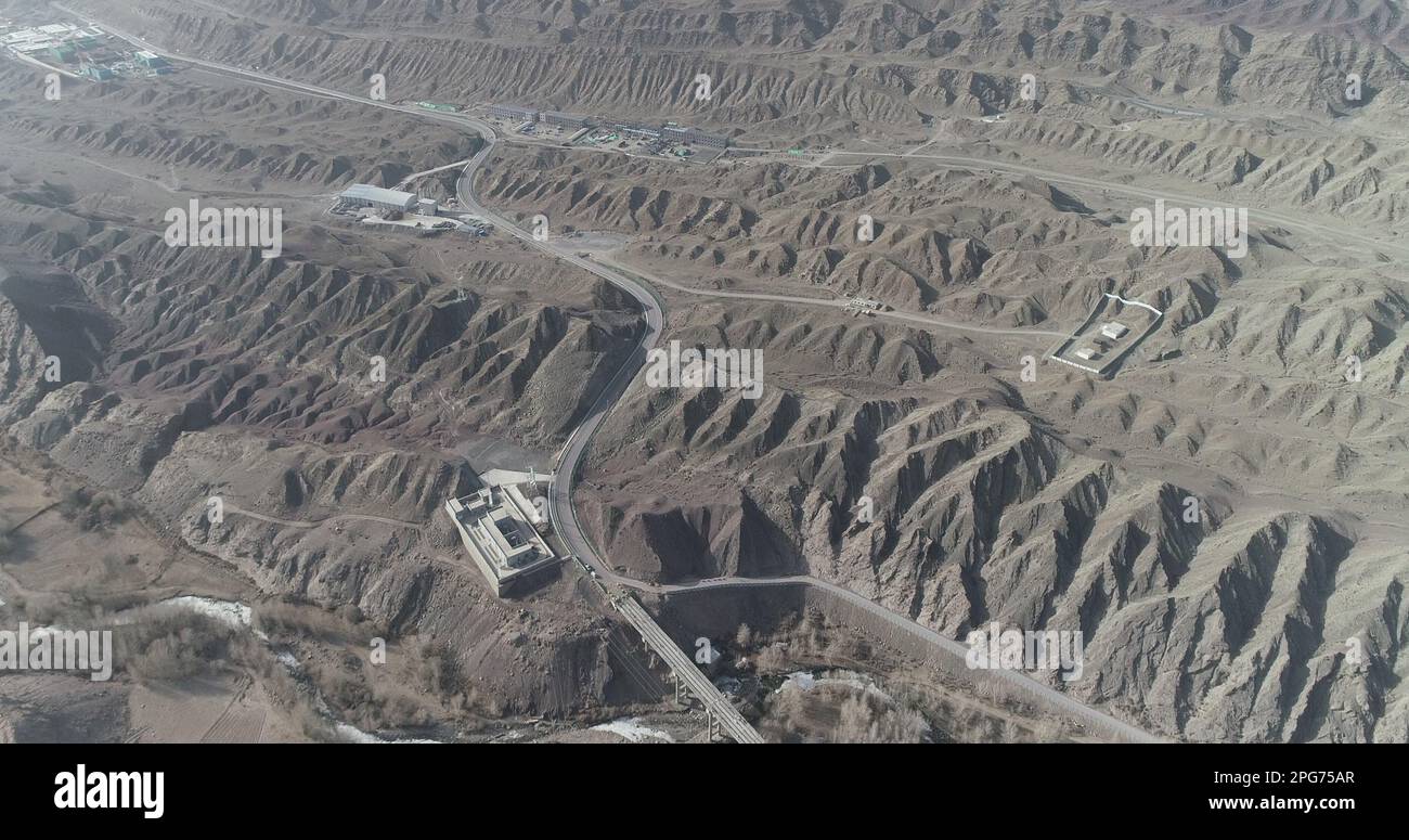 HAMI CHINA MARCH 19 2023 An Aerial Photo Shows The Construction hami-china-march-19-2023-an-aerial-photo-shows-the-construction