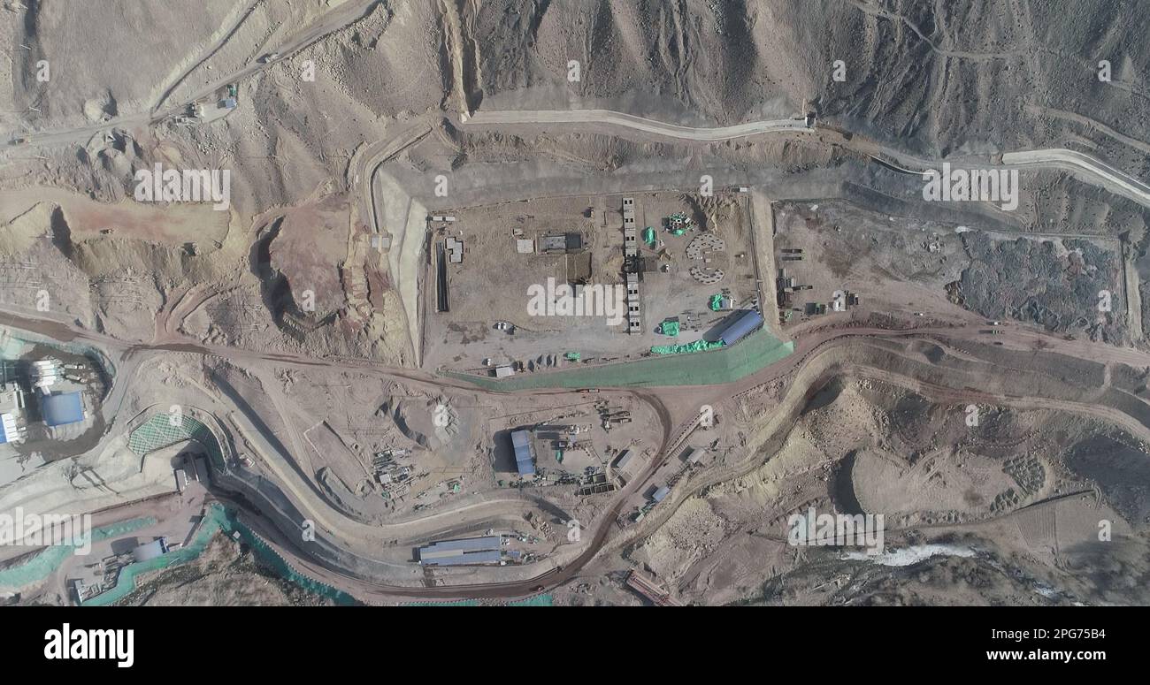 HAMI CHINA MARCH 19 2023 An Aerial Photo Shows The Construction hami-china-march-19-2023-an-aerial-photo-shows-the-construction