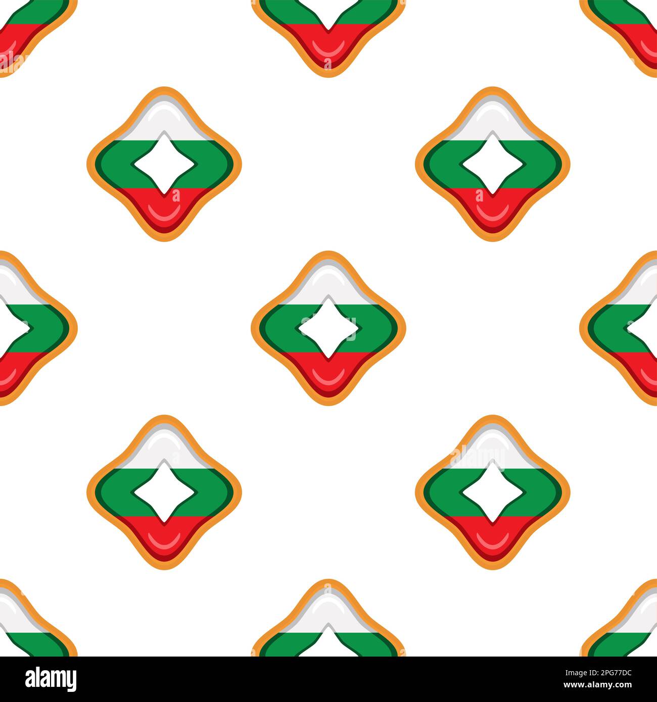 Pattern cookie with flag country Bulgaria in tasty biscuit, pattern cookie consist of flag country Bulgaria on natural biscuit, fresh biscuit cookie w Stock Vector