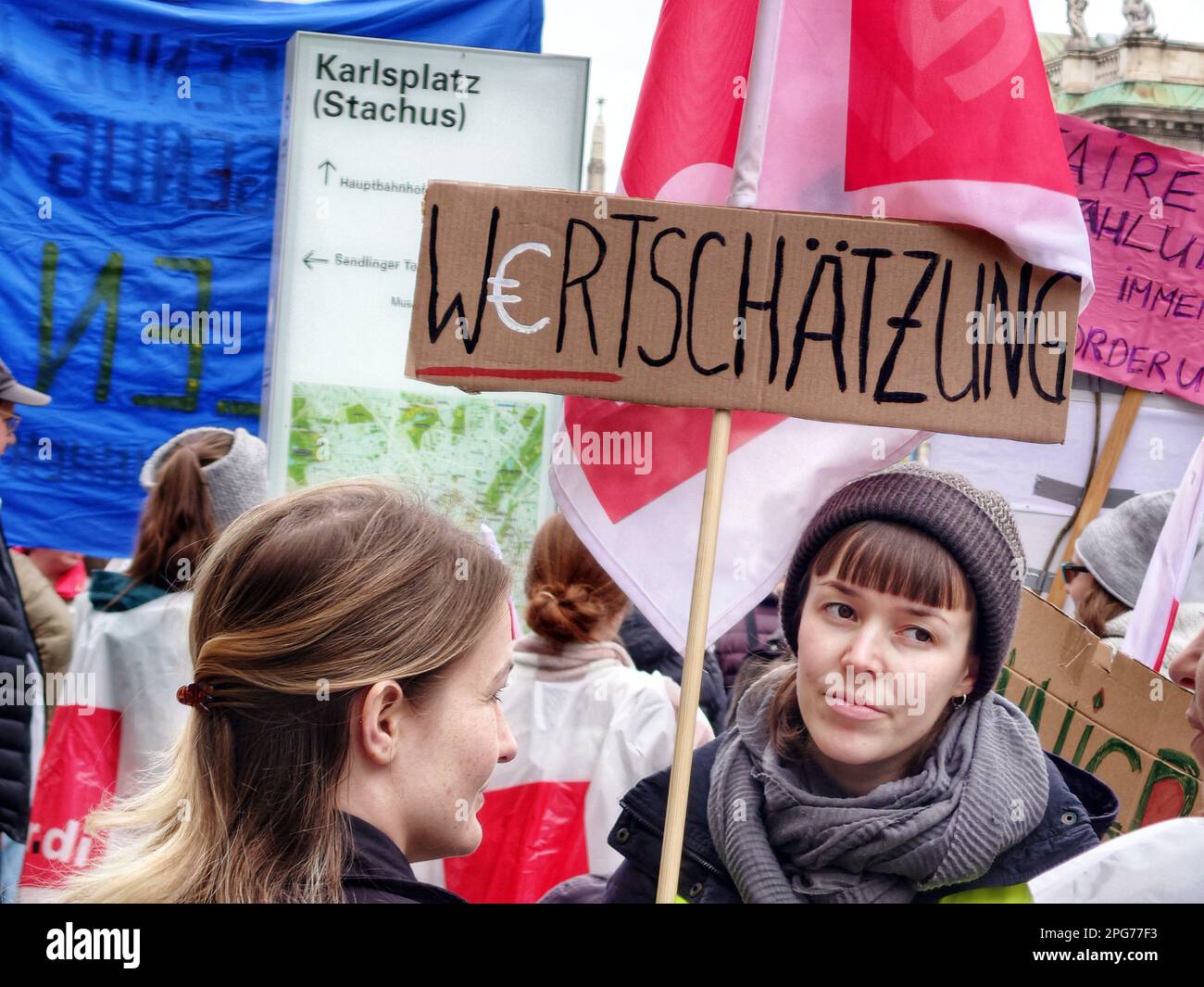 Munich Bavaria Germany 21st Mar 2023 Employees Of The Sparkasse 