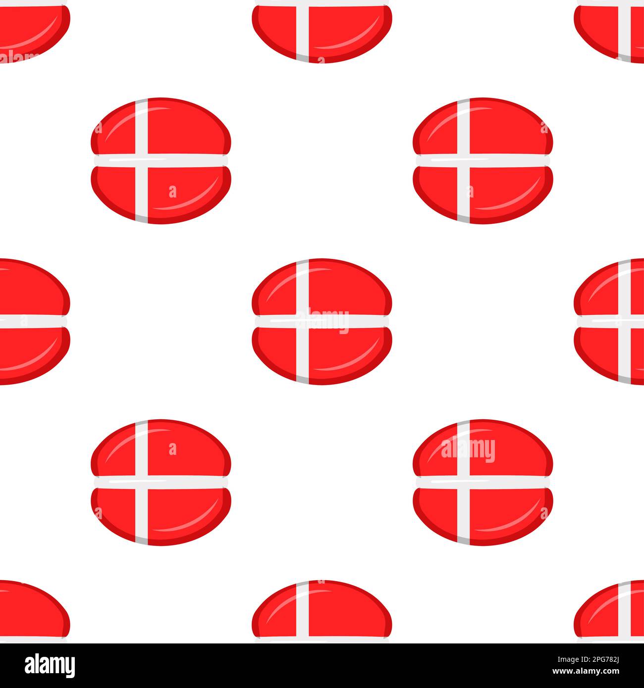 Pattern cookie with flag country Denmark in tasty biscuit, pattern cookie consist of flag country Denmark on natural biscuit, fresh biscuit cookie wit Stock Vector