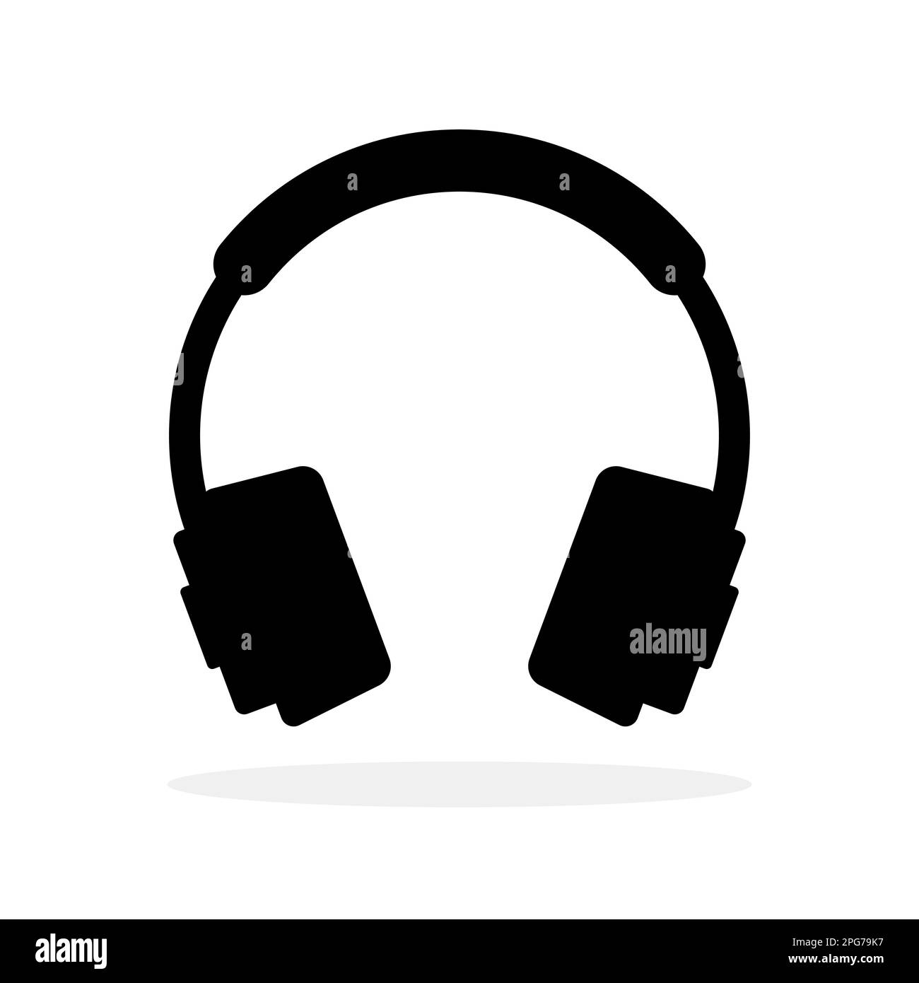 Headphones icon. Black headphones icon on white background. Music