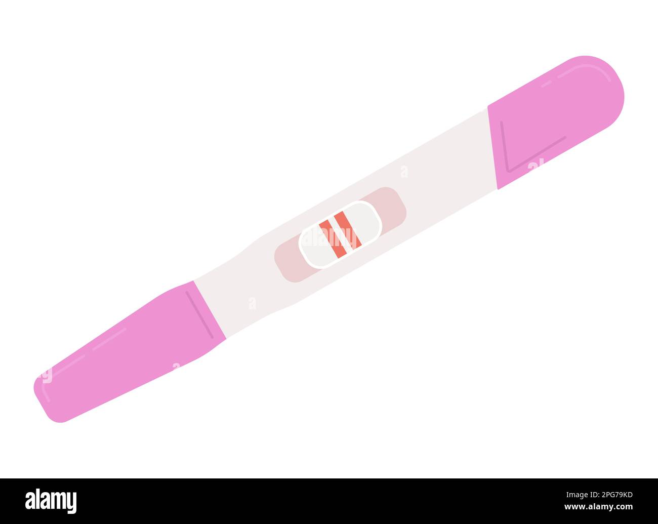 Pregnancy test with positive result semi flat color vector object Stock