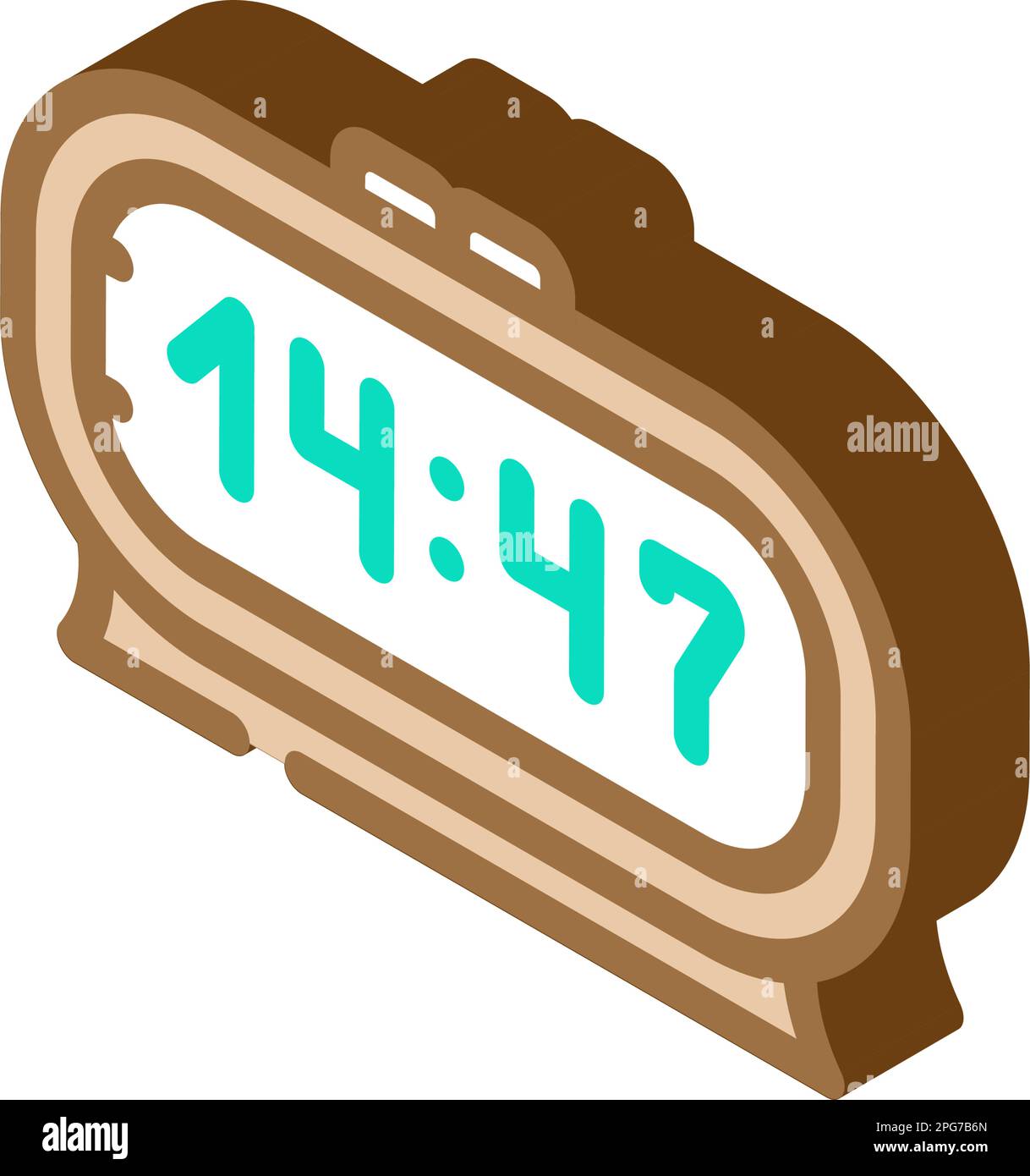 digital alarm clock bedroom interior isometric icon vector illustration ...