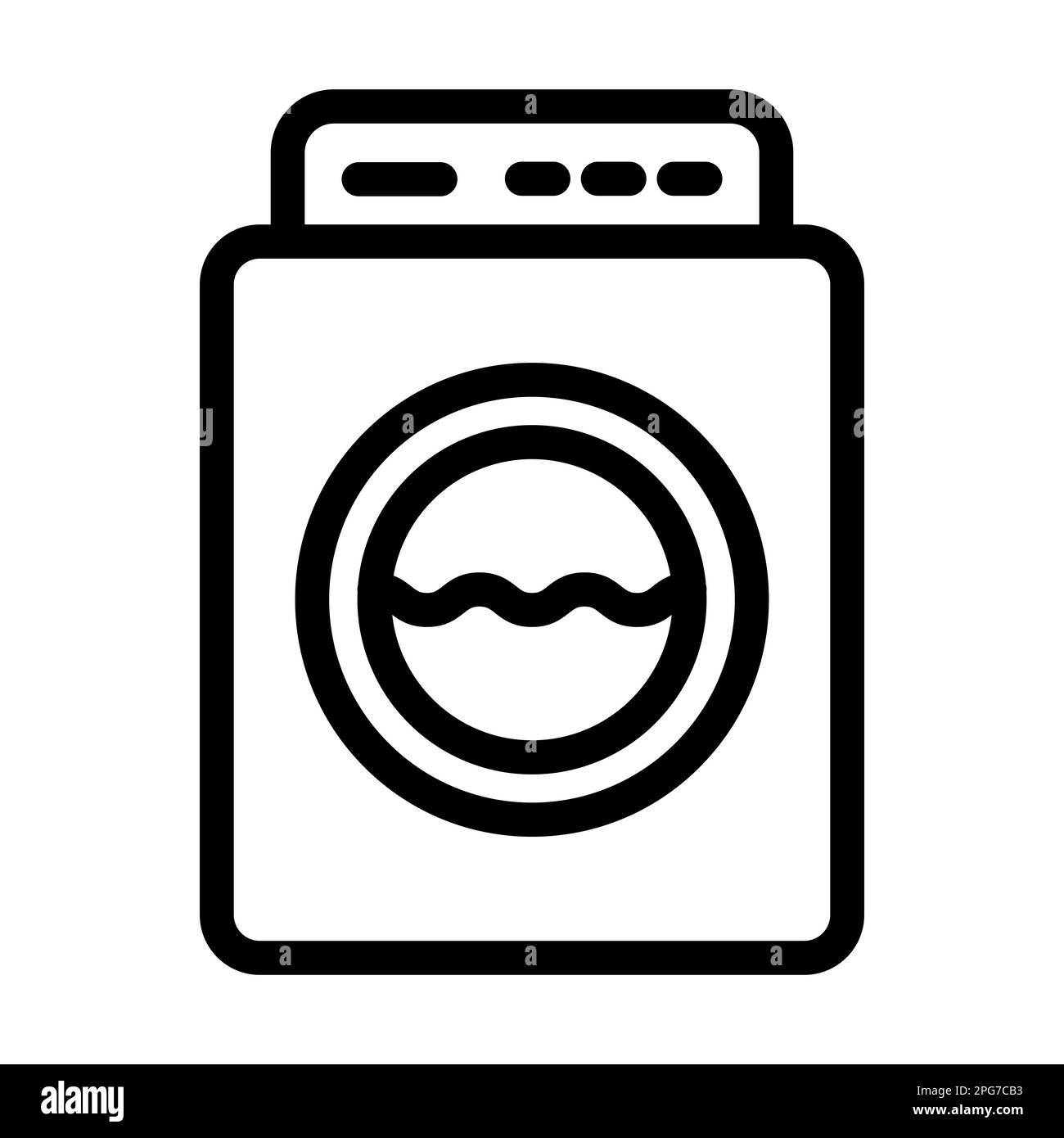 Washing Machine Vector Thick Line Icon For Personal And Commercial Use. Stock Photo