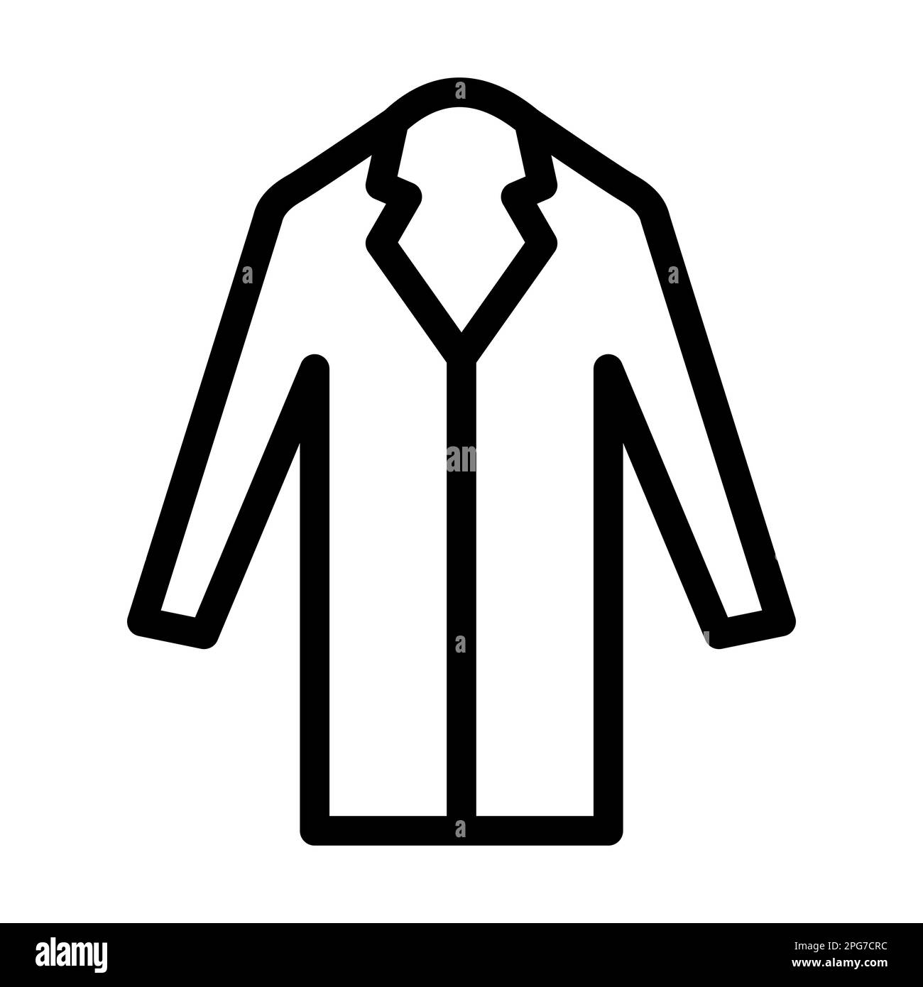 Long Coat Vector Thick Line Icon For Personal And Commercial Use Stock