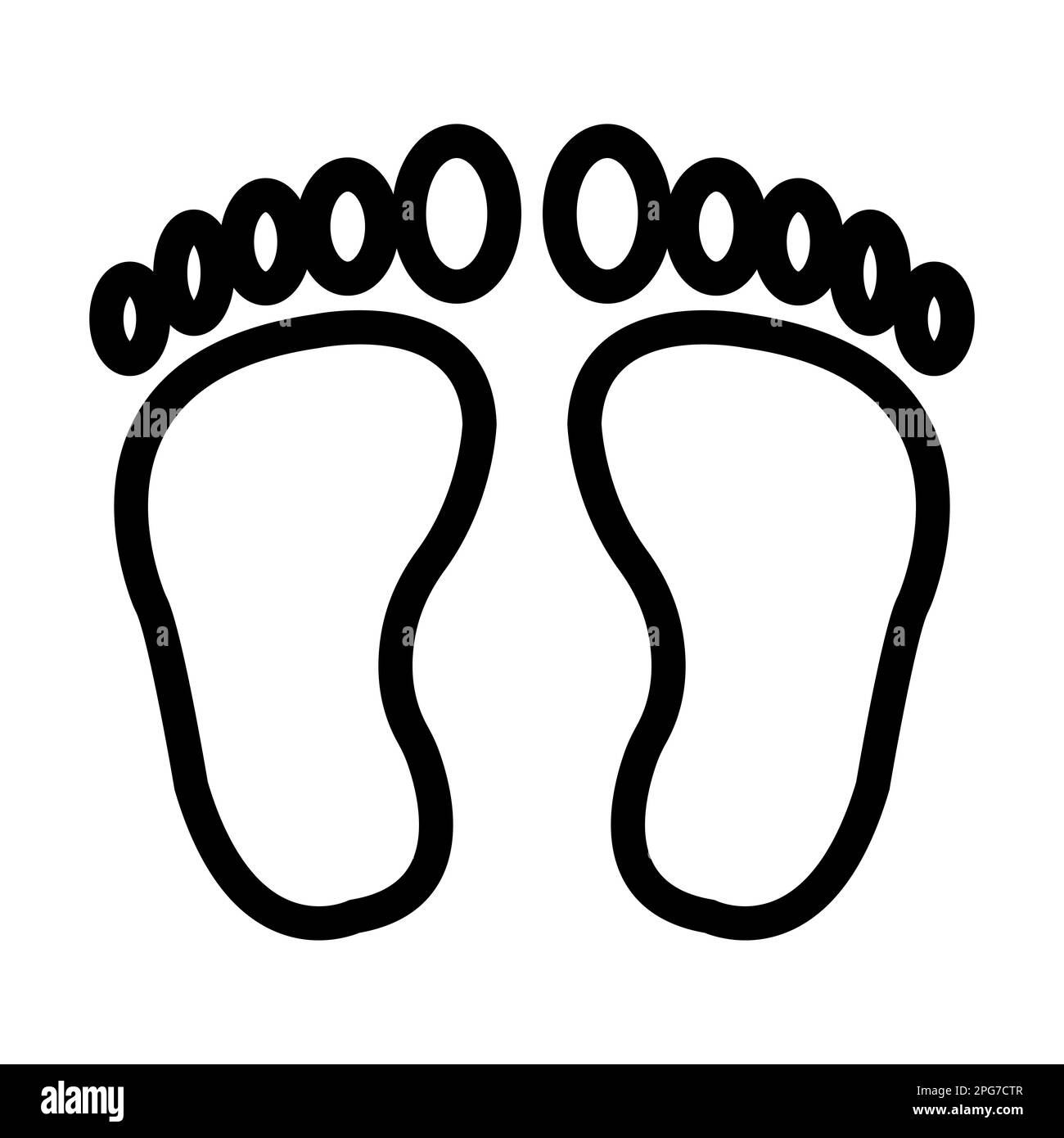 Footprint Vector Thick Line Icon For Personal And Commercial Use Stock ...