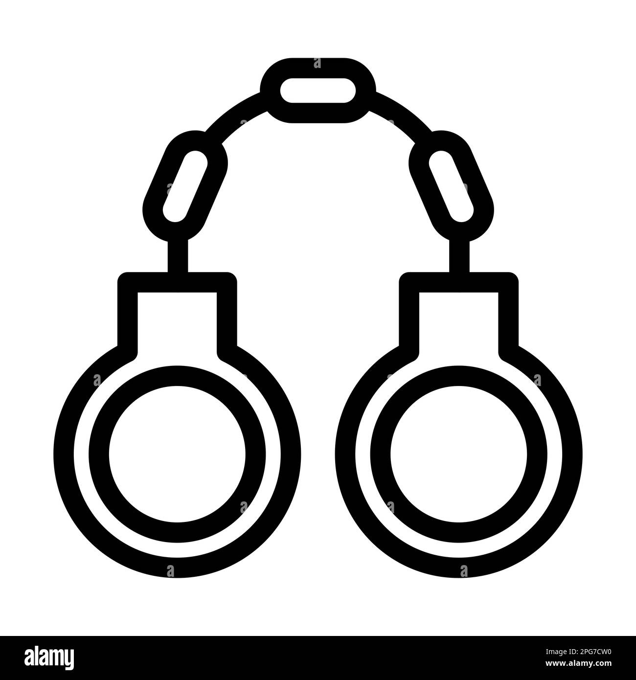 Handcuffs Vector Thick Line Icon For Personal And Commercial Use Stock ...