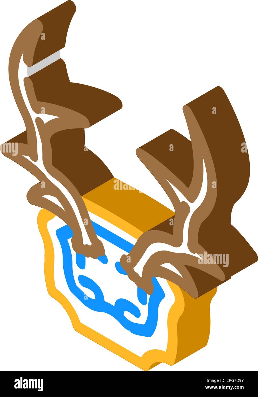 skull deer horn animal isometric icon vector illustration Stock Vector