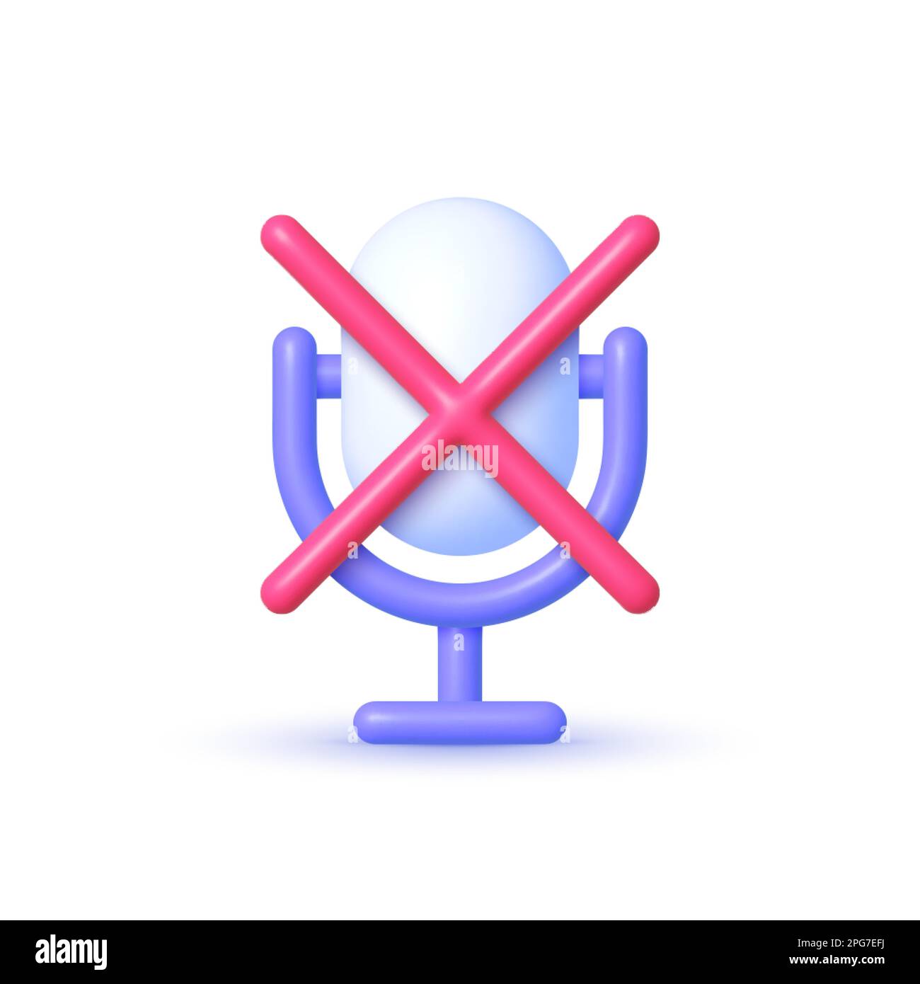 No sound 3d on white background. Sound wave concept. Vector web banner