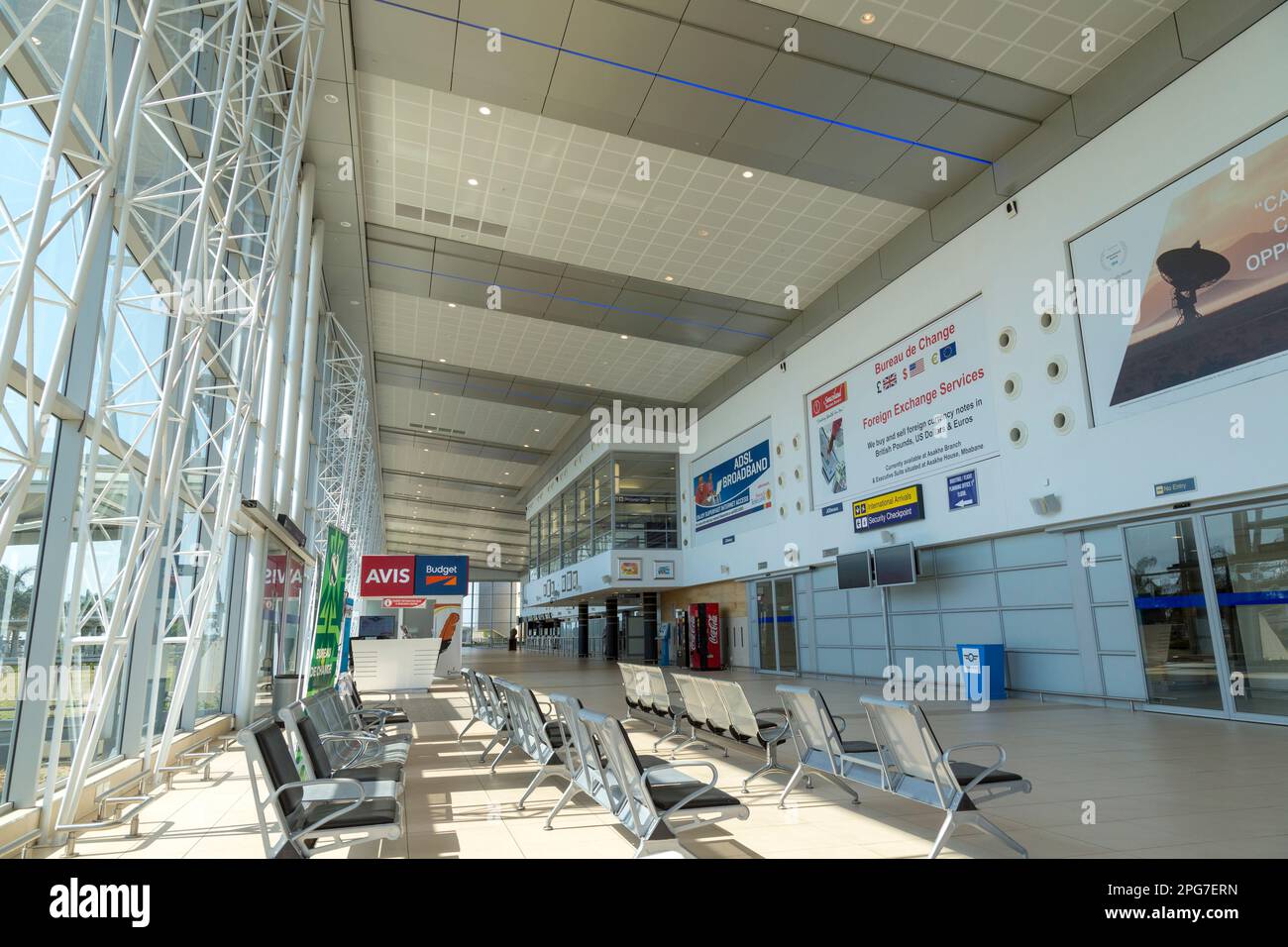 Interior of King Mswati III International airport terminal building