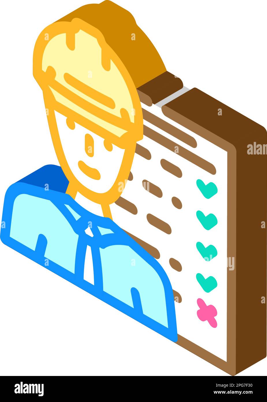 maintenance manager repair worker isometric icon vector illustration ...