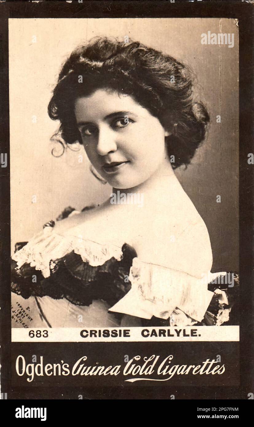 Portrait of Actress Crissie Carlyle - Vintage Cigarette Card, Victorian ...