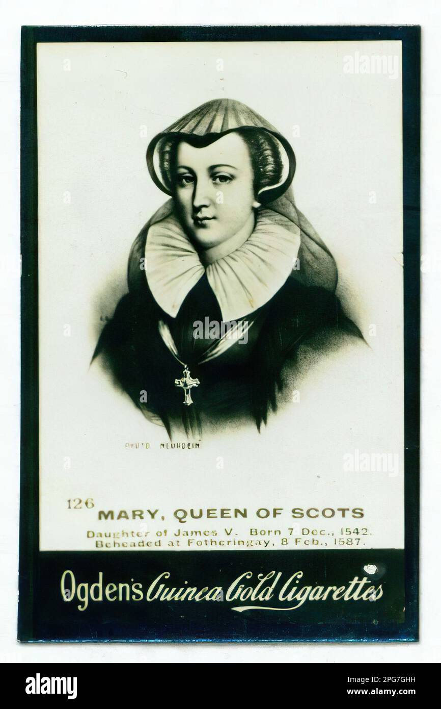 Portrait of Mary Queen of Scots Vintage Guinea Gold Cigarette Card