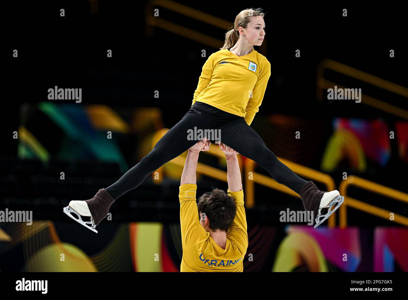 Violetta SIEROVA & Ivan KHOBTA (UKR), during Pairs Practice, at the ISU