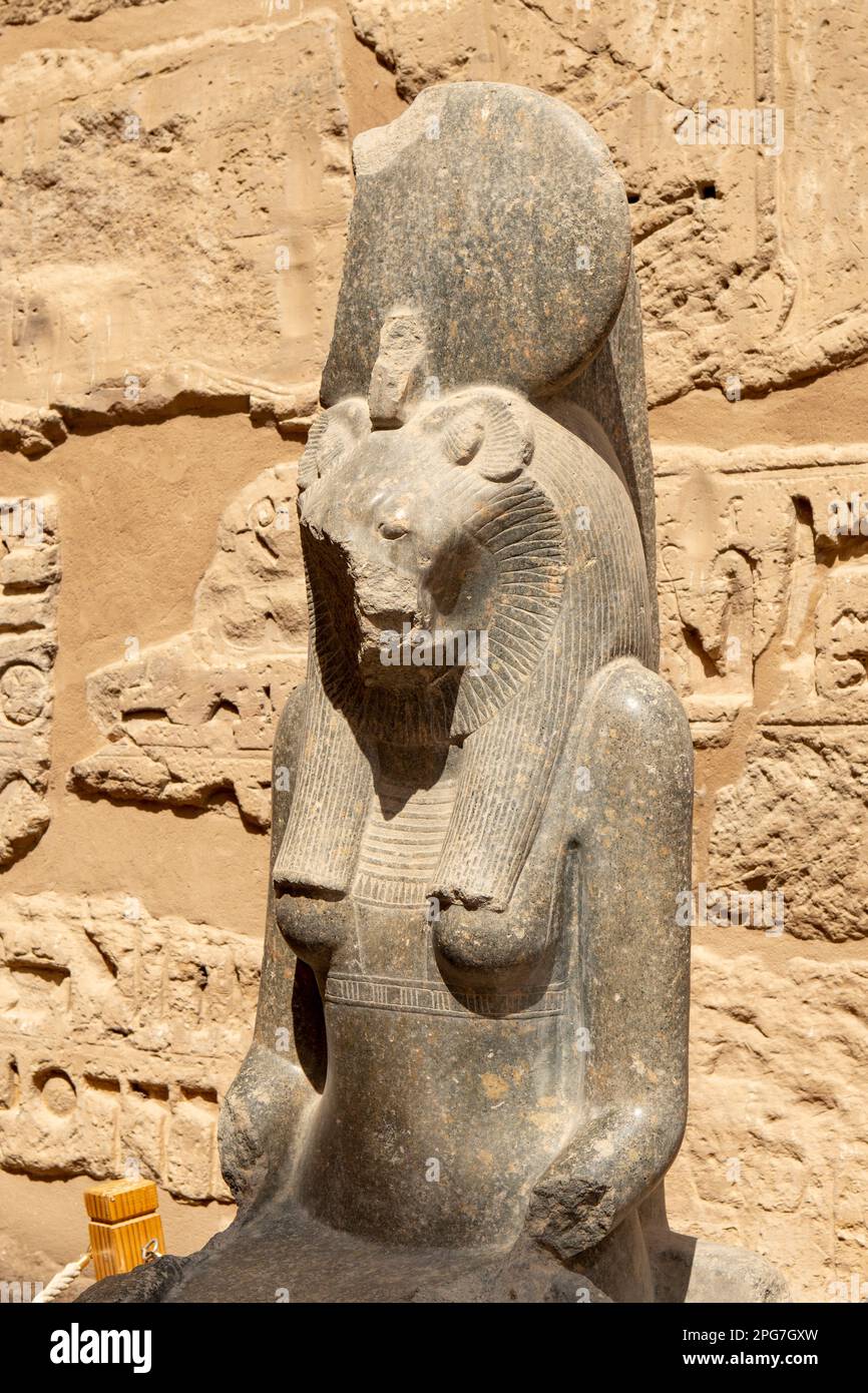 Statue at Mortuary Temple of Amenhotep III, near Luxor, Egypt Stock Photo