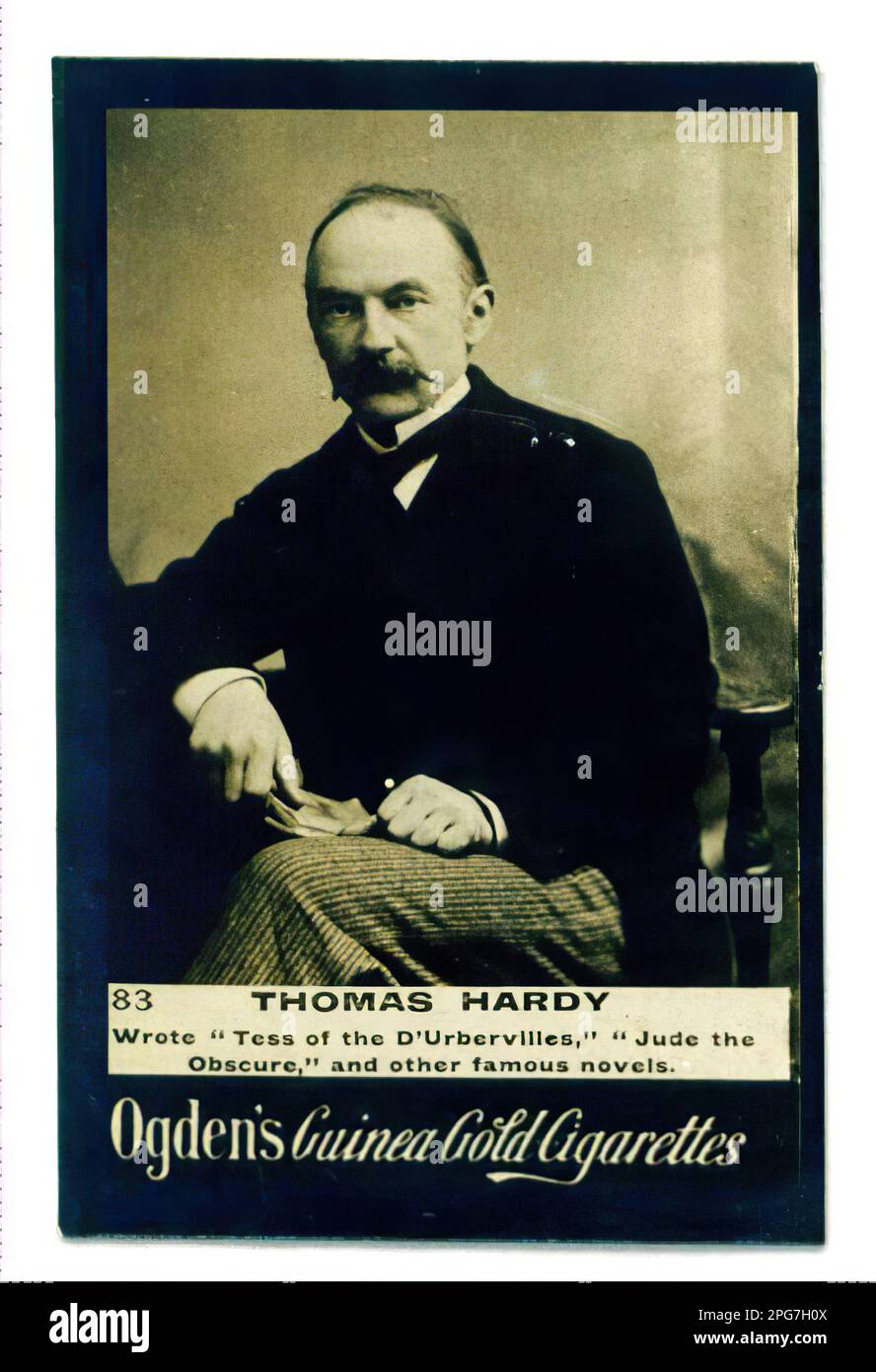 Portrait of Thomas Hardy 2 - Vintage Guinea Gold Cigarette Card, Victorian Era Stock Photo