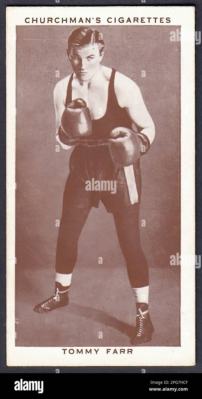 Portrait of Tommy Farr Vintage Cigarette Card Stock Photo Alamy