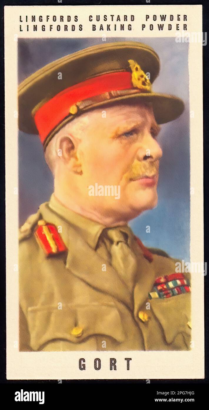 Portrait of Field Marshal Gort Vintage British Trade Card Stock Photo