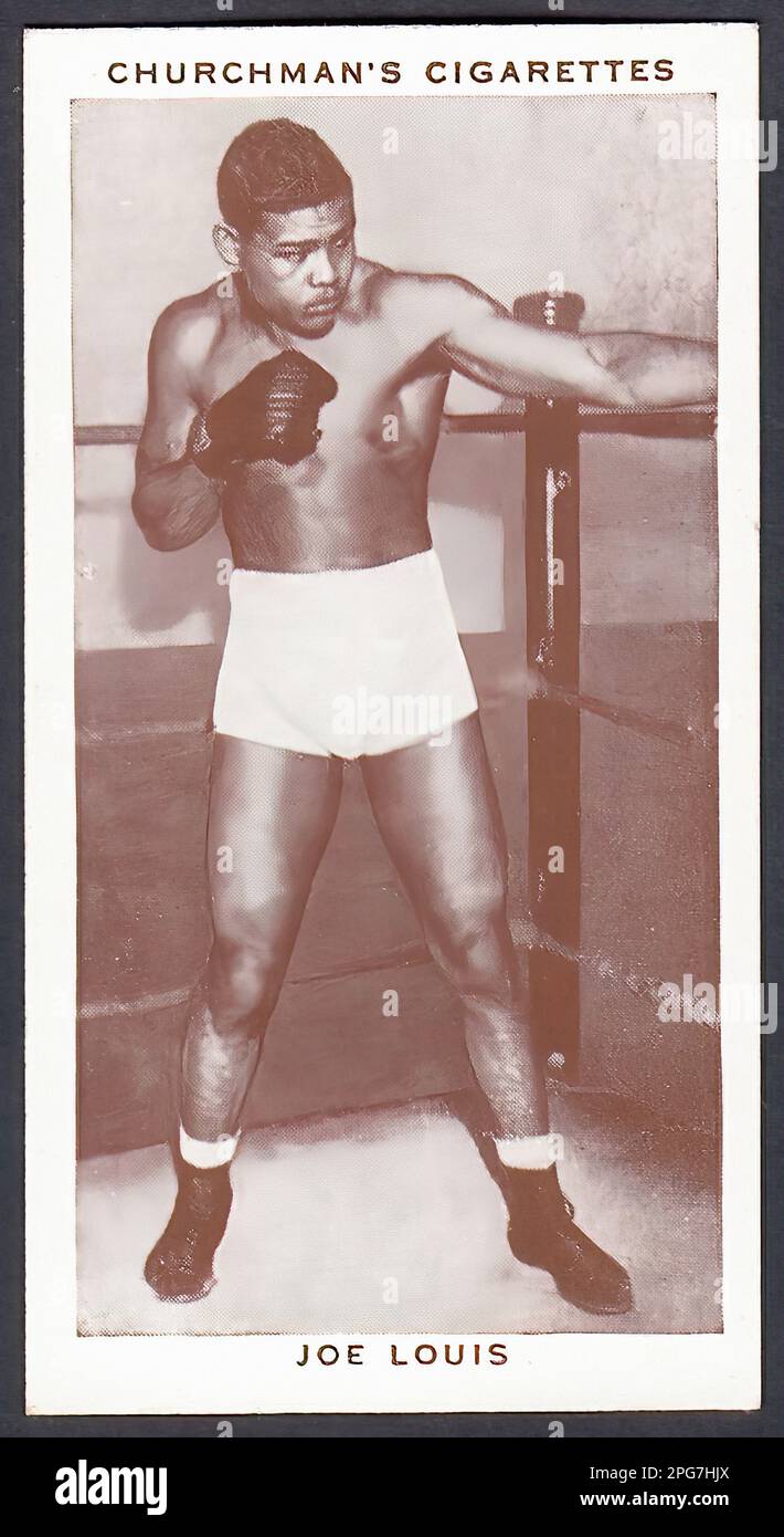 Joe Louis Rookie Card Portrait of Joe Louis - Vintage Cigarette Card Stock Photo - Alamy