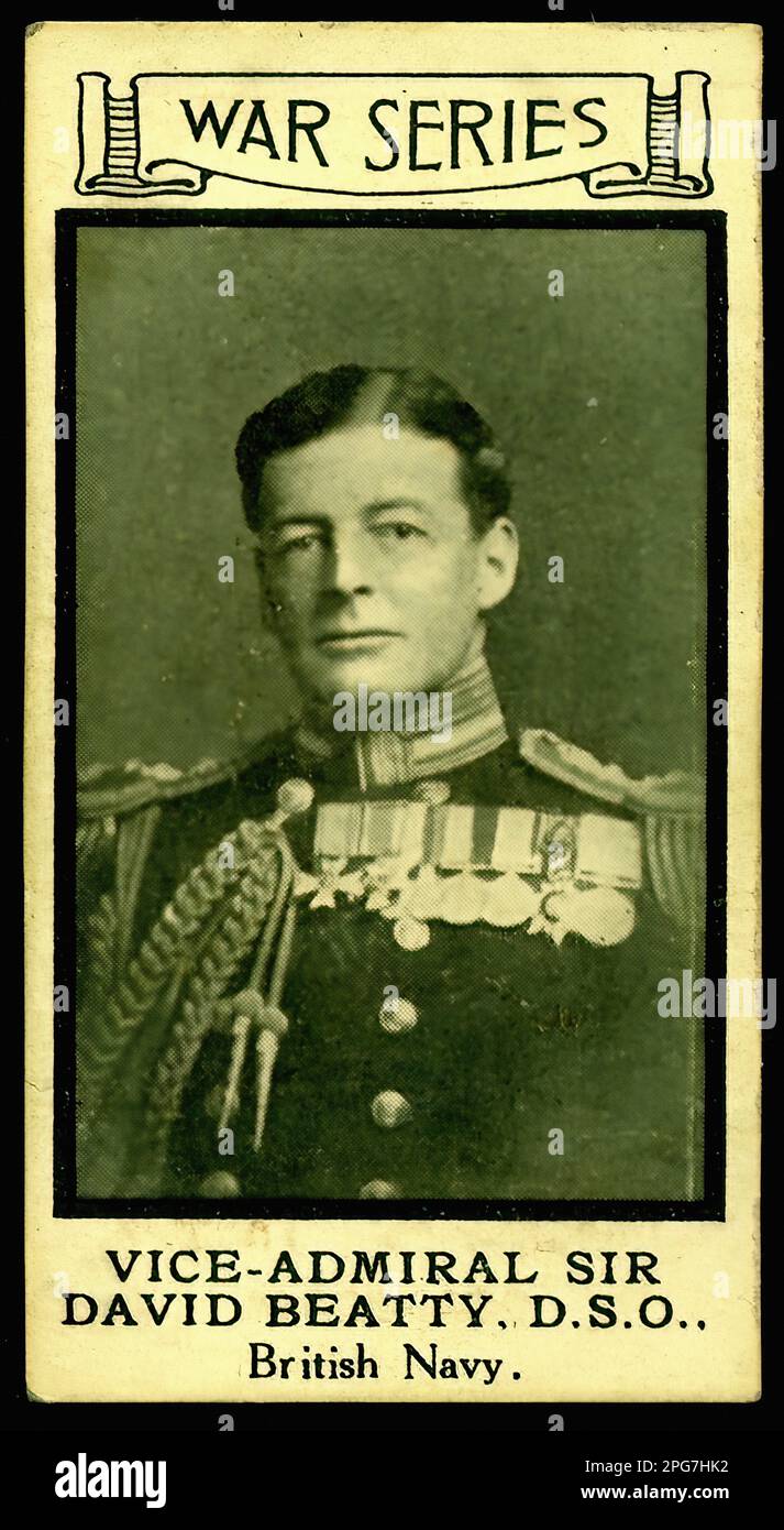 Portrait of Vice - Admiral Sir David Beatty - Vintage Tradecard Stock Photo