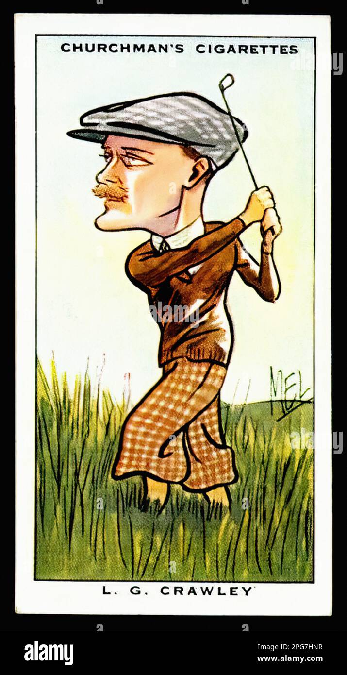 Portrait of Golfer L.G.Crawley Vintage Cigarette Card Stock Photo Alamy