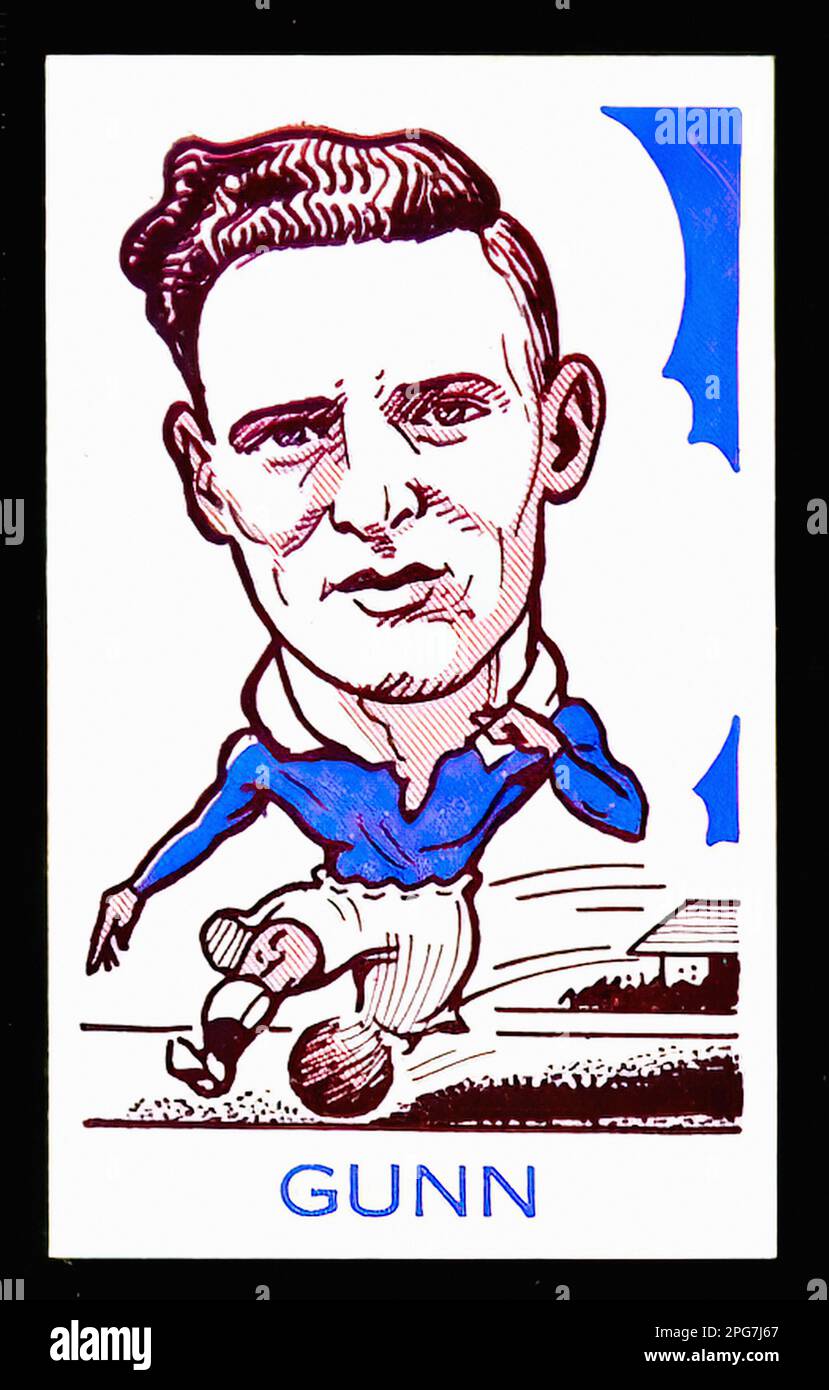 Portrait of Gunn, Dundee FC - Vintage Football Tradecard Stock Photo
