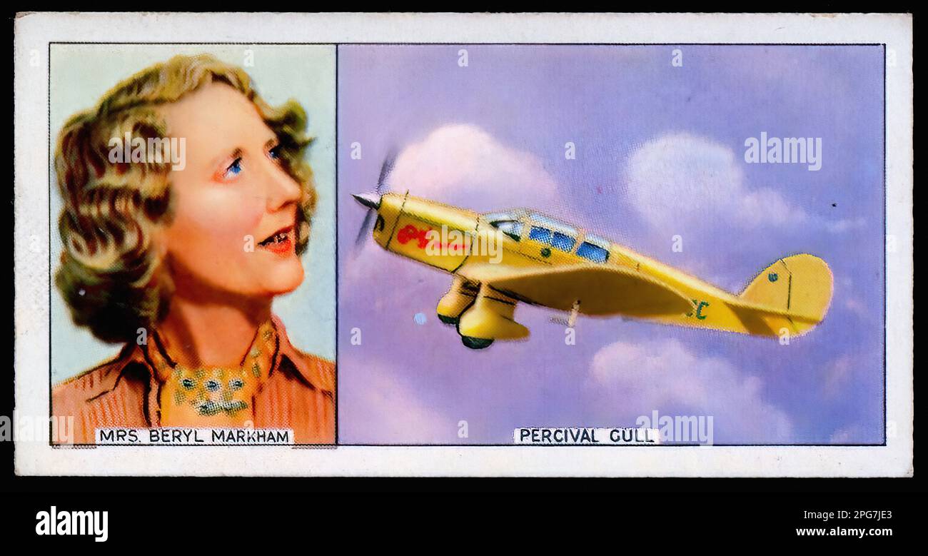 Portrait of Mrs Beryl Markham - Vintage Cigarette Card Stock Photo - Alamy
