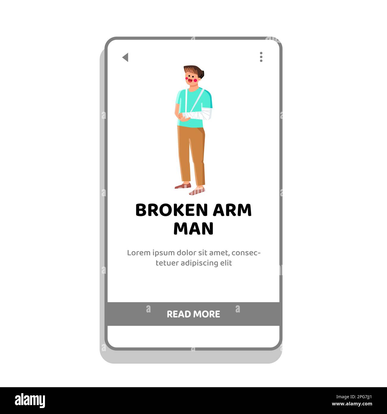 Broken arm man vector stock vector image art alamy